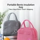thumbnail image 3 of Fiambrera Bolsa Moda Color sólido Portador Organización Contenedor Picnic Cremallera Térmica Almuerzos Bolsas con asas Bolsa de almacenamiento Almacenamiento y organización del hogar Negro Bewildely HA066153-03, 3 of 6