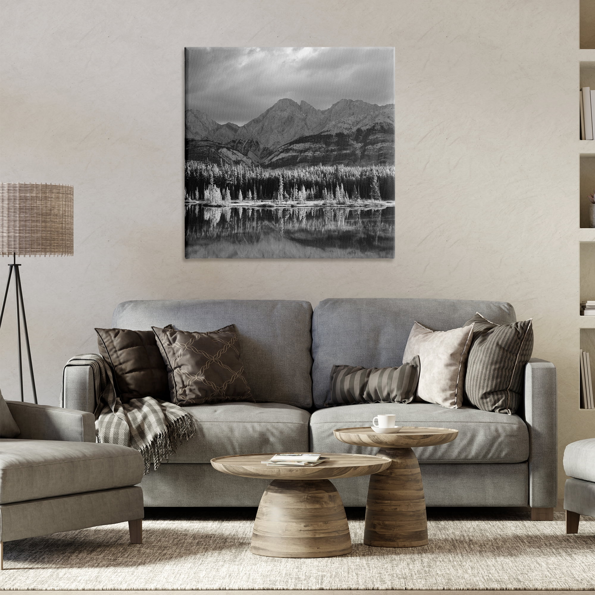 Stupell Industries Two Jack Lake Landscape Landscape & Nature Photography Wrapped Canvas Art Print Wall Art, 30 x 30