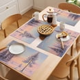 thumbnail image 5 of Pink Winter Landscapes Placemats Set of 6 Nature Snow Forest Sunset Place Mats Indoor Wipeable Table Mats Washable Cloth Dining Table Placemats for Kitchen Holiday Party Home Decor 13x19 Inch, 5 of 9
