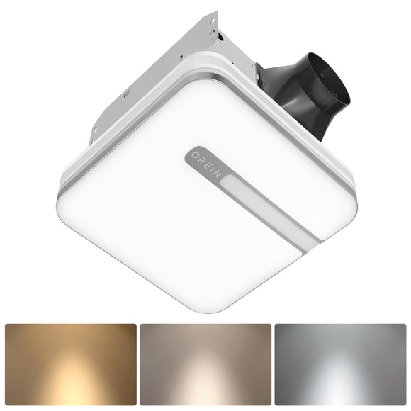 Ventilador de baño ORein 3 en 1 con luz LED y sensor de humedad 80/110 CFM