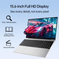 thumbnail image 4 of 2026 New Silver Laptop, 15.6" IPS FHD Student Laptop, Office 2024, Windows 11 Pro, 16GB RAM 512GB SSD, Intel Core i3, Backlit Keyboard, Fingerprint Reader, USB3.0 WiFi5 for Study and Office Work, 4 of 5