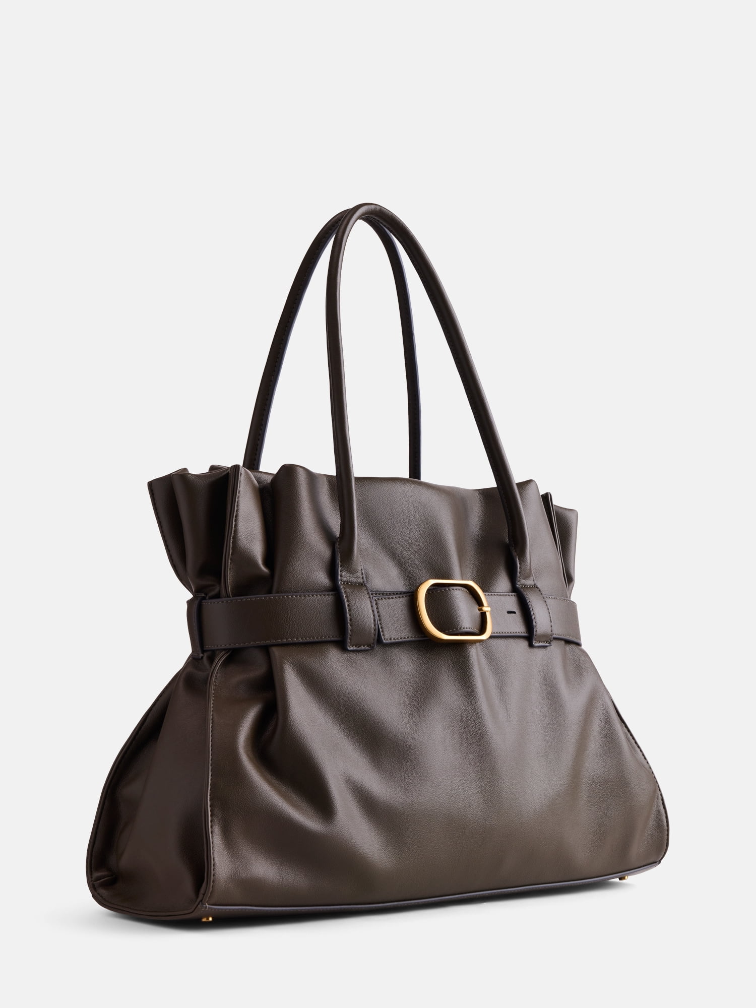 Scoop Women's Faux Leather Buckle Tote, Burnt Rosemary