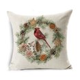 thumbnail image 1 of Funda de cojín de lino con estampado de plantas y pájaros para decoración del hogar, funda de almohada decorativa para sofá y coche, regalo de Navidad, 2023, 1 of 4