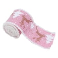 thumbnail image 1 of Cinta navideña decorativa, cinta para envolver regalos multiusos. Alce rosa, 1 of 9