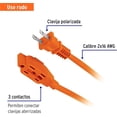 thumbnail image 2 of VOLTECK 2 Pack Extensión Eléctrica Uso Rudo 10m Calibre 16 naranja, 2 of 3