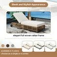 thumbnail image 5 of Harper & Bright Designs Rattan Outdoor Lounge Chaise with Wheels, Patio Recliner with 5 Position Adjustable Backrest and Removable Cushions, All Weather Pool Lounge for Garden, Natural+Beige, 5 of 17