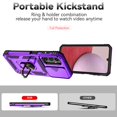 thumbnail image 2 of Ancove for Samsung Galaxy A32 5G Rugged Case with Ring Holder Kickstand,Military Grade [Support Magnetic Car Mount] Heavy Duty Shockproof Proetctive Phone Cover Case,Purple, 2 of 8