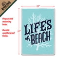 thumbnail image 3 of River's Edge Products Retro Metal Tin Sign, 12" x 17" Weatherproof Metal Wall Art for Indoor or Outdoor Decor, Vintage Man Cave, Bar, Cabin, Garage, or Home Decor, Life's a Beach, 3 of 3