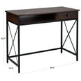 thumbnail image 5 of DecorTech Industrial Metal and Wood 30 "H Writing Desk with Drawer, Walnut, 5 of 11
