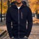 thumbnail image 4 of Adjustable Hooded Men's Casual Sweatshirt Full Zip Long Sleeve Hoodie Sweatshirt Sweat Jacket For Workouts Outdoor Use White 4XL, 4 of 5