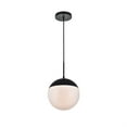 thumbnail image 3 of Eclipse 1 Light Black Pendant With Frosted White Glass, 3 of 3