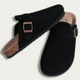 thumbnail image 2 of Zuecos de gamuza de corcho para mujer y hombre, zapatillas con plantilla de corcho, sandalias de playa a la moda para exteriores con soporte para el arco, zapatos para estar por casa sin cordones, 2 of 6
