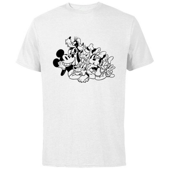 Disney Mickey and Friends Coloring Book - Short Sleeve Cotton T-Shirt for Adults - Customized-White