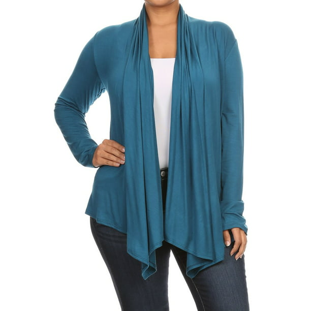 Moa Collection - Women's Plus Size Trendy Sweater Outerwear Cardigan ...