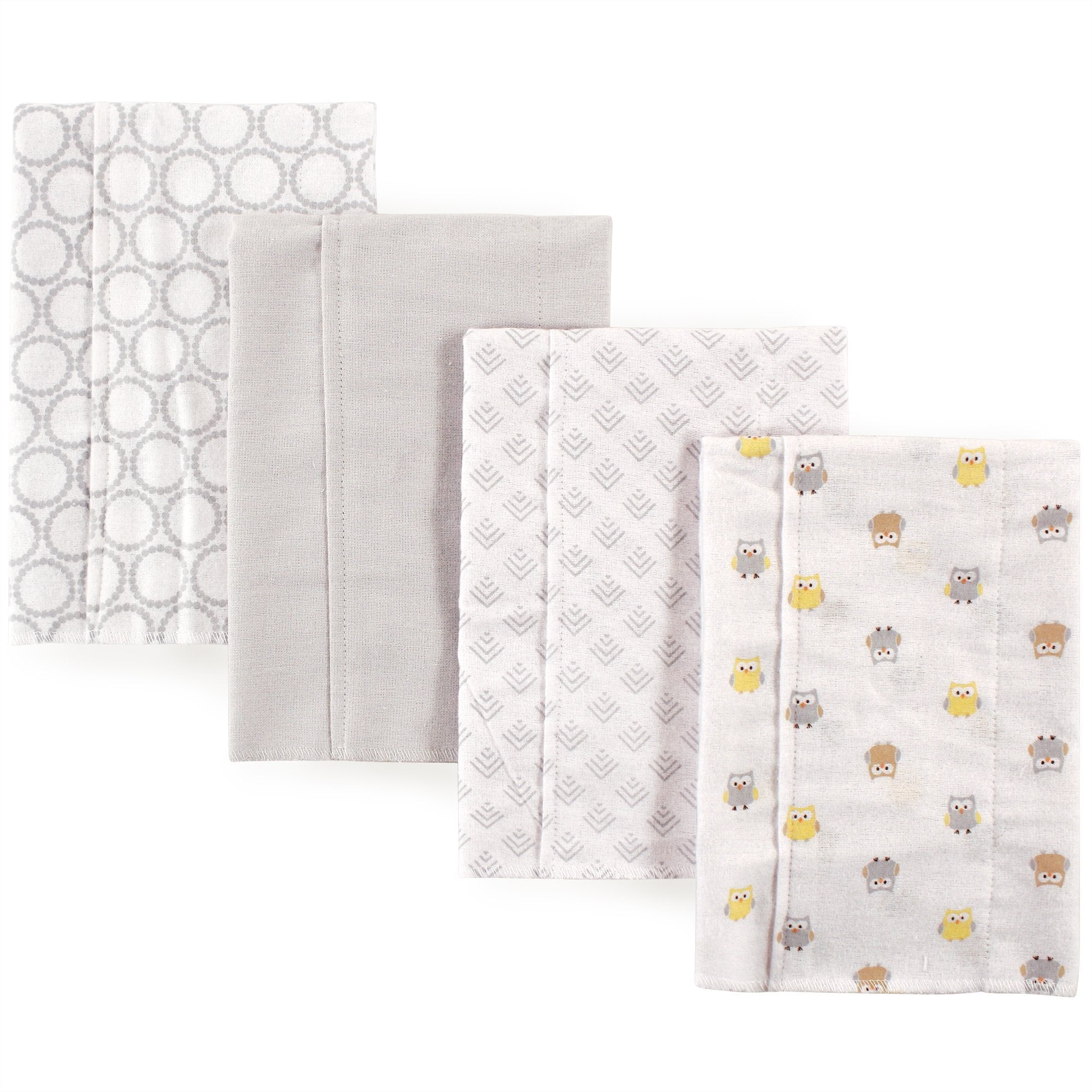 Luvable Friends Baby Girl Cotton Flannel Burp Cloths 4pk, Rainbow, One Size