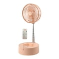 thumbnail image 1 of Floor Pedestal Fan Portable Oscillating Lightweight Adjustable Height Foldable Desk Fan Telescopic Floor Fan for Office Bedroom , Pink, 1 of 8