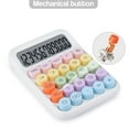 thumbnail image 4 of Fdelink High-Value Mechanical Keyboard Calculator White,Creative Colorful Candy Colored Electronic Calculator 12 Digit Large Lcd Display and Big Round Buttons Typewriter Mechanical Key Calculator, 4 of 7