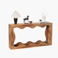 thumbnail image 5 of EDTara 63" Farmhouse Console Table, Narrow Entryway & Sofa Table with Storage, 2-Tier Brown Wood Accent Table for Living Room, Hallway, Foyer, 5 of 5