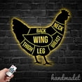 thumbnail image 3 of Handmadetneonsign Personalized Chicken Cuts Metal Wall Art LED Light, Custom Chicken Butcher Metal, 3 of 5