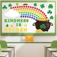 thumbnail image 3 of 155PCS St.Patrick's Day Bulletin Board Decoration Set Shamrock Bulletin Board Decoration Kindness is Golden Cutouts for Bulletin Board St.Patrick’s Party Supply Classroom Chalkboard Wall Decor, 3 of 6