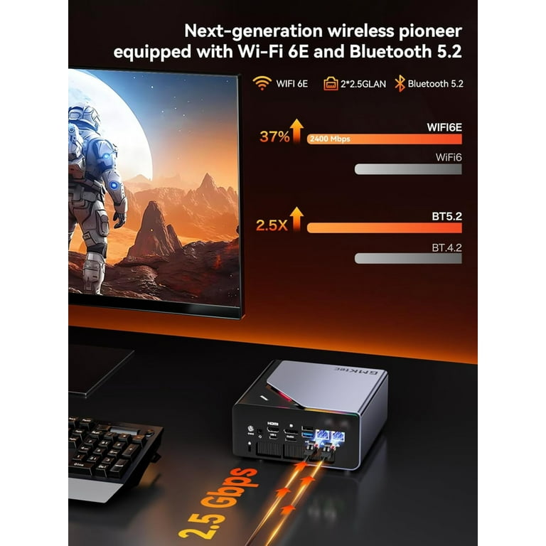 GMKtec Mini Gaming PC，32GB RAM 1TB SSD，AMD Ryzen 7 H 255