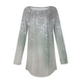 thumbnail image 4 of WREESH Womens Fashion Tunic Tops Loose Round Neck Printed Blouses Long Sleeve T-Shirts Tops Pullover Sky Blue, 4 of 5