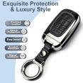 thumbnail image 3 of Key Fob Cover Compatible with Honda Accord Civic CR-V HR-V Pilot Ridgeline 2022-2026 5 Button Metal Keychain Case Holder Protector,black, 3 of 6