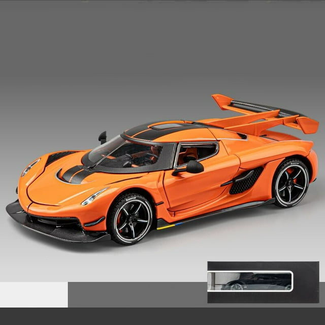 1:24 Jesko Supercar Diecast Model Alloy Metal Car Classic Collections Hobbies Sentiments High Simulation Decorations Gift Friend Orange Box