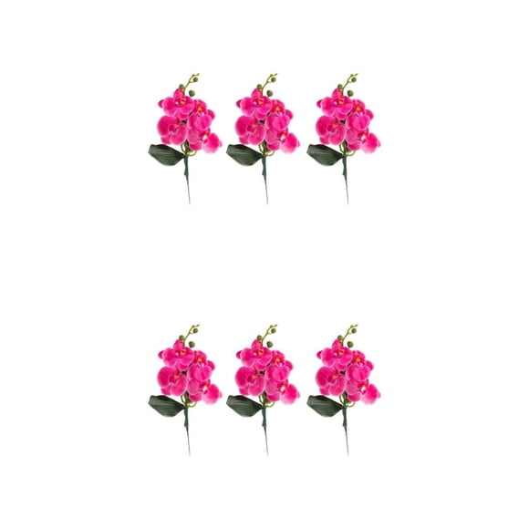 Yuarrent 3 piezas iluminan la sala de estar con flores de orquídeas Phalaenopsis artificiales decoradas en la sala de estar quad rose red cuádruple rosa roja 2piezas