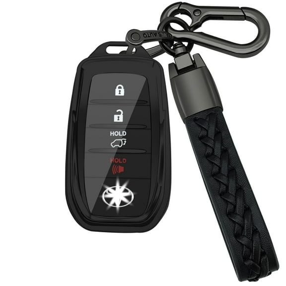for Toyota Key fob Cover,case with chain,Tpu 360 Degree Protection Key Case compatible with 2021-2022 Venza,RAV4 Prime,Sienna,Land Cruiser,Fortuner,Mirai