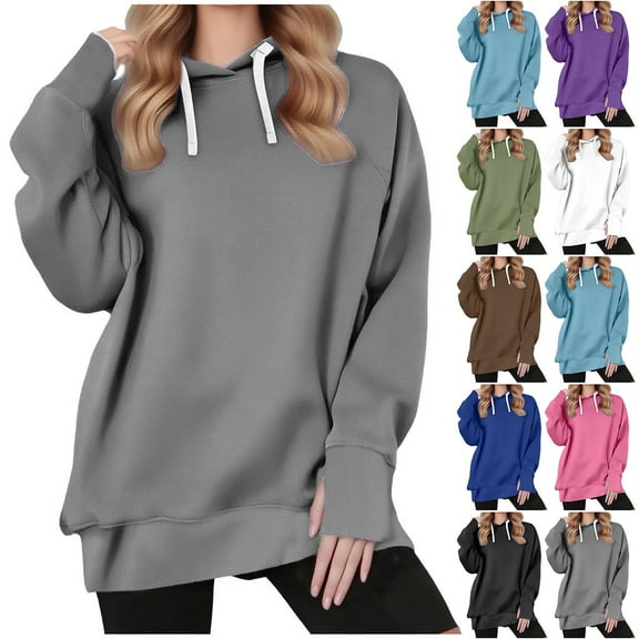 aidice Oversized Hoodie for Women Fall Casual Lightfleece Lined Sweatshirt Long Sleeve Tops Pullover