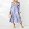 thumbnail image 3 of MesaSe Femmes Été Automne Occasionnel Midi Robes Manches Longues V Cou Croix devant Côtelé Robe Élastique Robe Longue de Base avec Poches, 3 of 9