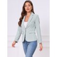 thumbnail image 4 of DARING DIVA Women's Casual Long Sleeve One Button Pockets Suit Jacket M Gray, 4 of 7