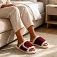 thumbnail image 5 of Agkizg Womens Fuzzy Slippers, House Slippers, Open Toe Fuzzy House Slippers Plushes Casual Indoor Outdoor Winter Slippers, 5 of 7