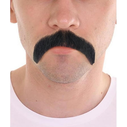 HPO Adult Men's Human Hair Mustache | Facial Hair Multiple Colors Option