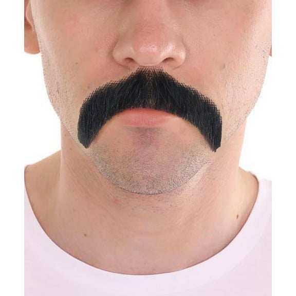 HPO Adult Men's Human Hair Mustache | Facial Hair Multiple Colors Option