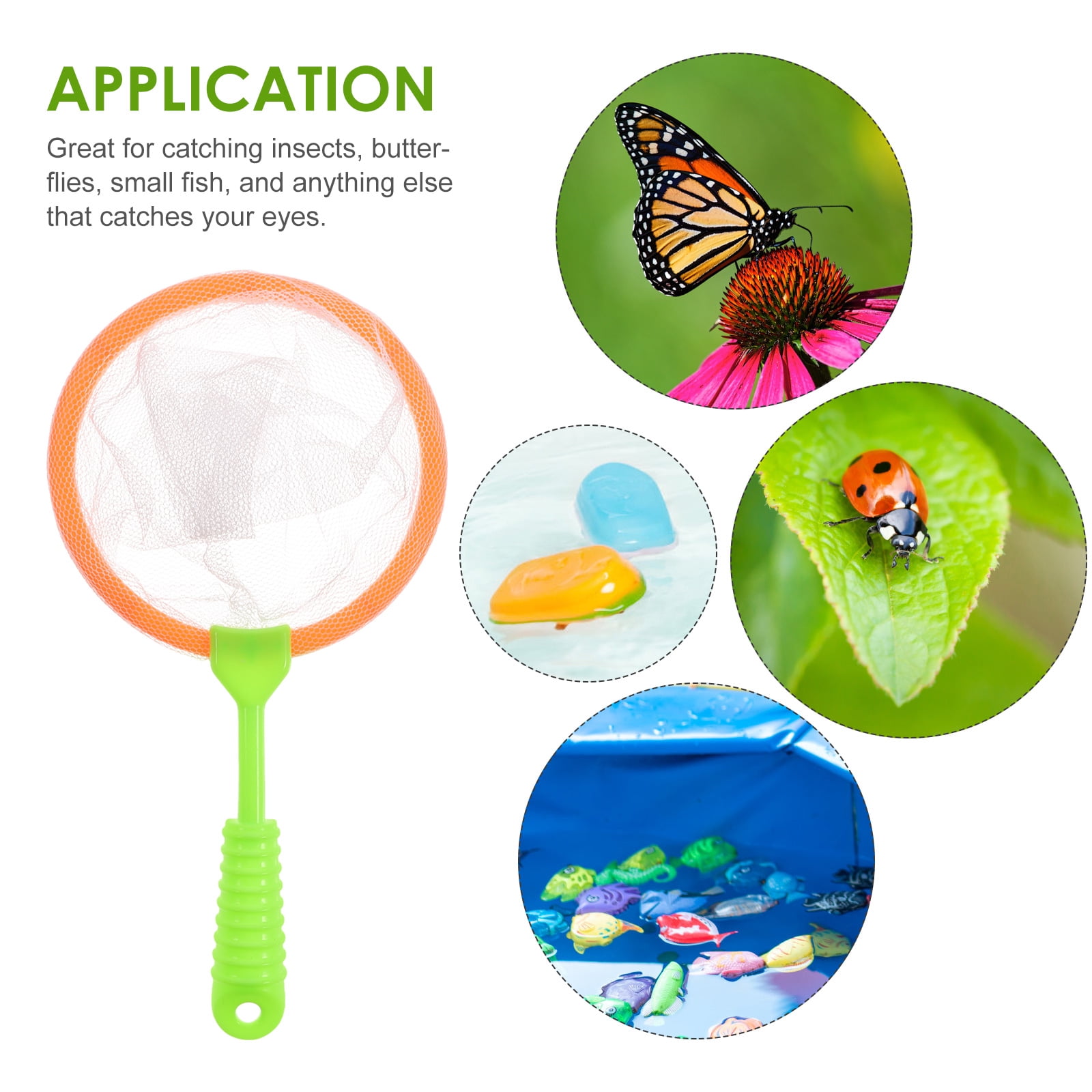 2 Filets à Papillons Pour Enfants - Filets De Pêche Jouets En Plastique Vert - Pour Attraper Insectes, Papillons, Petits Poissons - Jeu Extérieur Plage Jardin