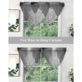 thumbnail image 5 of Waterfall Valances for Windows, Black Gray Ombre Kitchen Sheer Valance Curtains, Vintage Country Wooden Rod Pocket Elegant Swag Valances for Living Room Bedroom, 47.2"x38.5", 3 Panel, 5 of 8