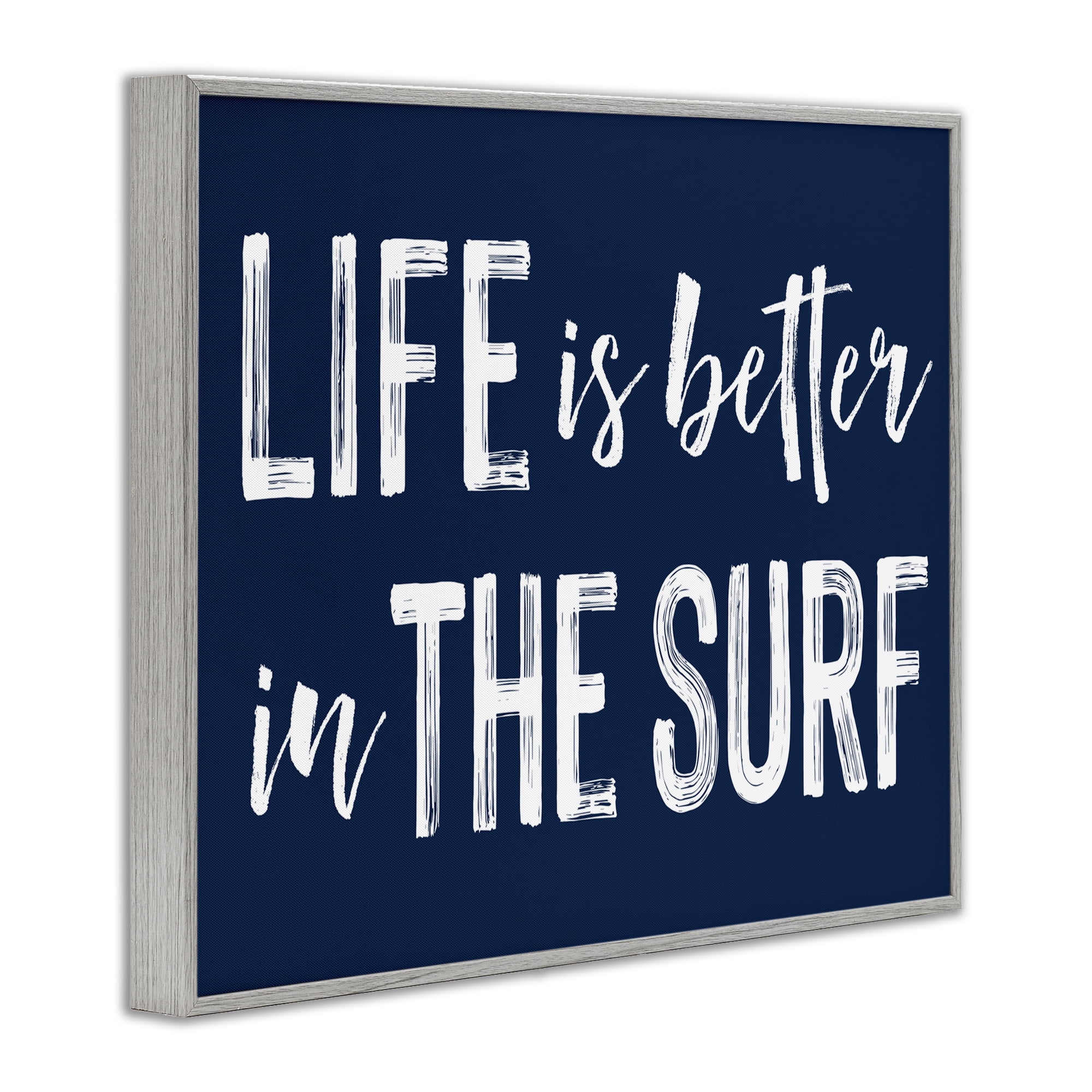 Life Better In Surf Gray Framed Giclee Art, design by Lettered and Lined