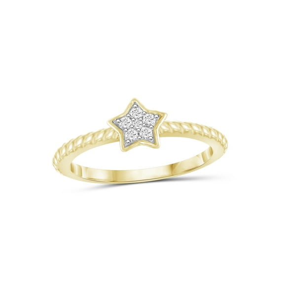 JewelersClub Diamond Rings for Women – Accent White Diamond Ring Jewelry– 14K Gold-Plated Silver Bands for Women –– Ring by JewelersClub