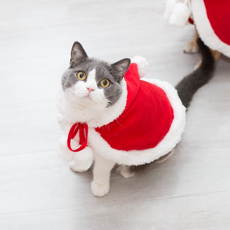 Cat Dog Christmas Outfit Pet Costume Cape,Santa Christmas Cat Clothes Cloak with Xmas Hat,Soft and Cute Elk Style Apparel for Cats and Puppy,Funny Christmas Pet Dress Up - Walmart.com Cat Dog Christmas Outfit Pet Costume Cape,Santa Christmas Cat Clothes Cloak with Xmas Hat,Soft and Cute Elk Style Apparel for Cats and Puppy,Funny Christmas Pet Dress Up - Walmart.com