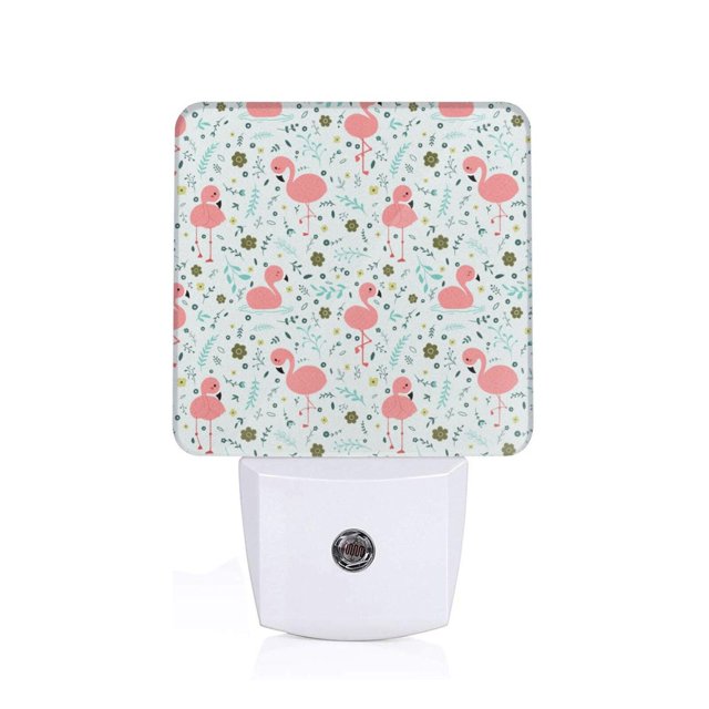 Fotbe Cute Flamingo Luz Nocturna LED, Luz de Noche con Sensor de Luz Natural de Anochecer a Amanecer, Se Enchufa a la Pared, Blanco Cálido 0.5W-UK
