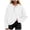 White, variant on Xudanell Cropped Hoodie Women Button up Tops V Neck Fall Oversized Sweatshirt Womens Cropped Sweatshirt Khaki M