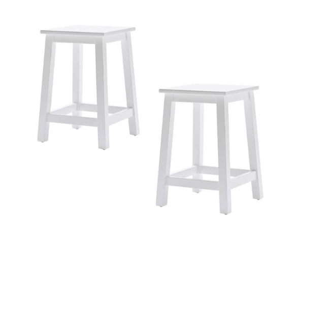 Tabouret Blanc Pur 20 Pouces en Lot de 2