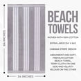 thumbnail image 5 of Superior Cotton Striped Oversized Beach Towel Set of 4, 34" x 64", Light Grey, 5 of 10