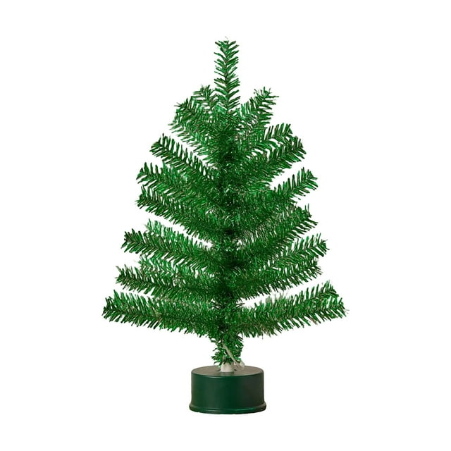 A Flocking Pvc Christmas Tree With Music Box, Rotating Electric Mini Tree With Lights, Patent Decorative Gift For Desktop Holiday