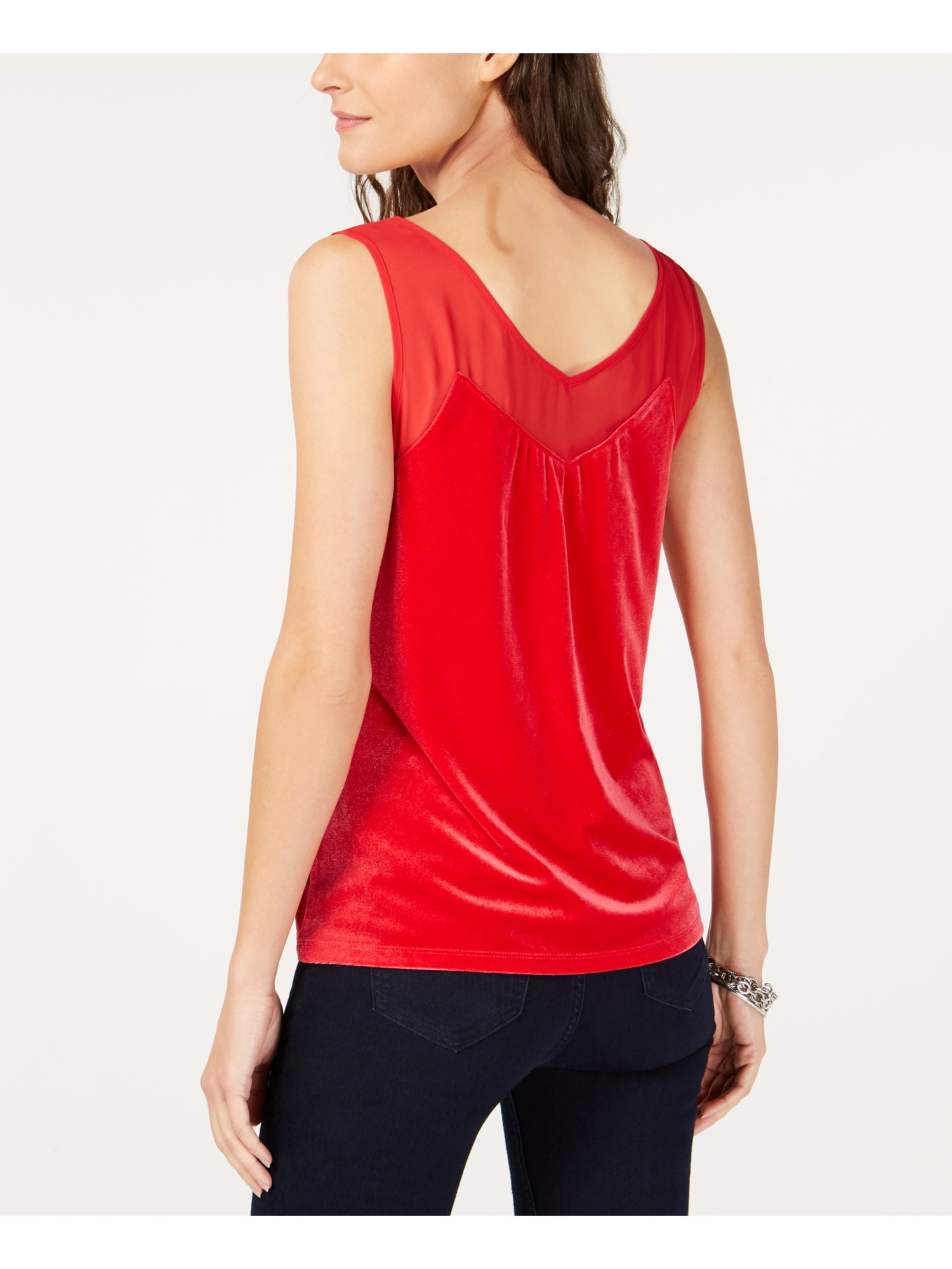 I-N-C Womens velvet Tank Top, Black, Small - Walmart.com