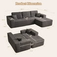 thumbnail image 6 of Ovios 106" Cloud Sofa Couch No Assembly Boneless Deep Seat Sofa for Living Room, Gray(Corduroy), 6 of 11