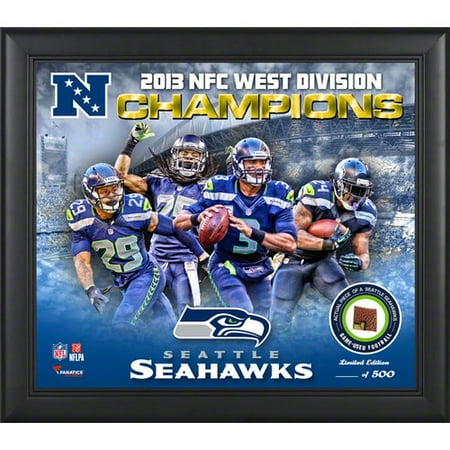 NFL - Seattle Seahawks 2013 NFC West Champs Framed 15x17 Collage with Game-Used Football-Limited Edition of 500