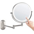 thumbnail image 1 of Makeup Mirror Wall Mounted with Lights and Magnification, USB Rechargeable LED Vanity Mirror Extendable 360 Rotation, Round Dual-Sided Bathroom Mirror Shaving Mirror Cosmetic Vanity Mirror 8 Ih, 1 of 7